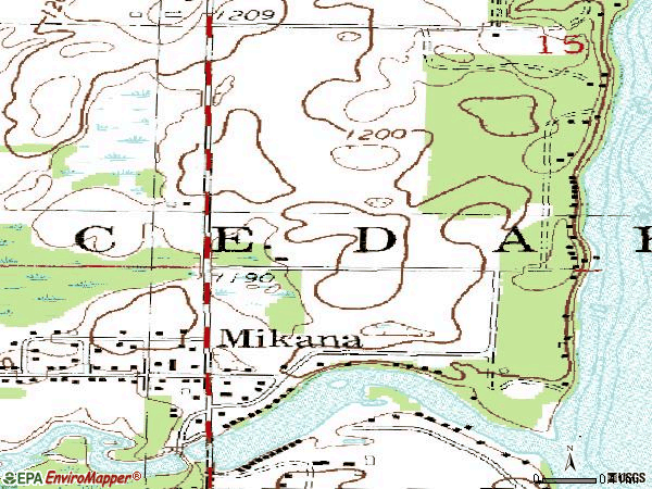 Zip code 54857 topographic map