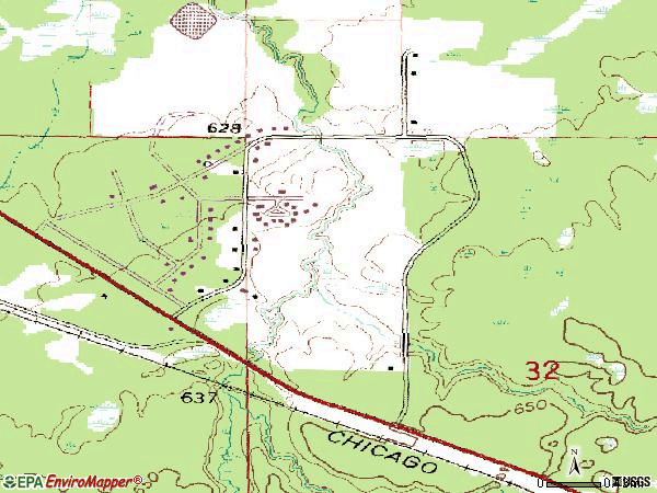 Zip code 54861 topographic map