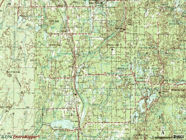 Zip code 54873 topographic map