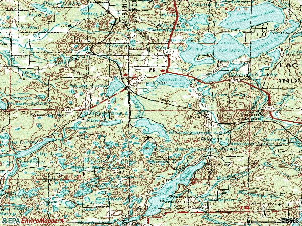 Zip code 54876 topographic map
