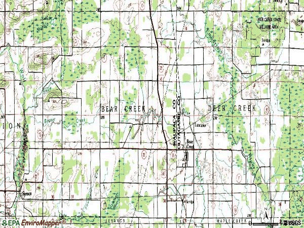 Zip code 54922 topographic map
