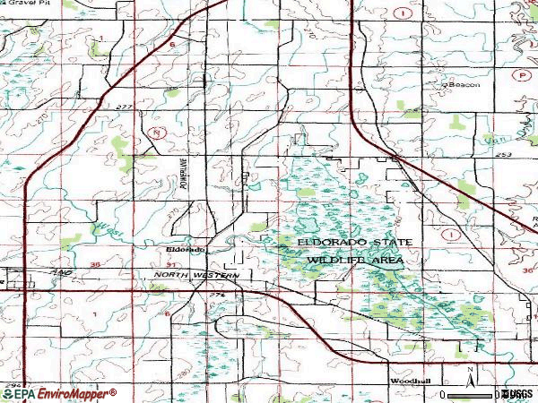 Zip code 54932 topographic map
