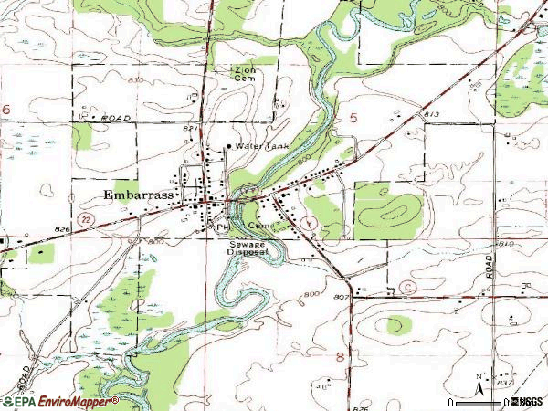 Zip code 54933 topographic map