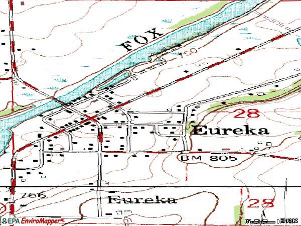 Zip code 54934 topographic map