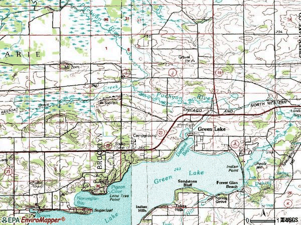 Zip code 54941 topographic map