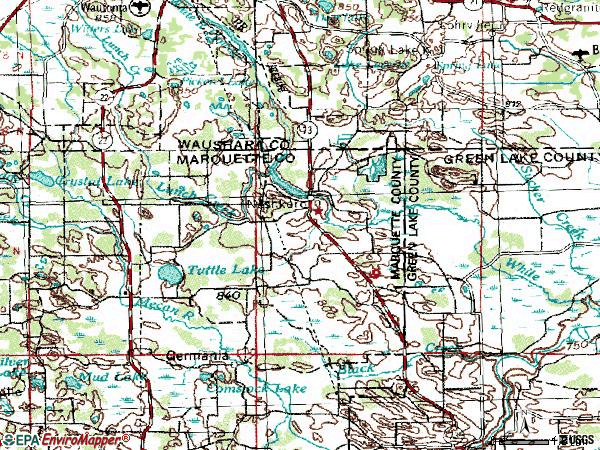 Zip code 54960 topographic map