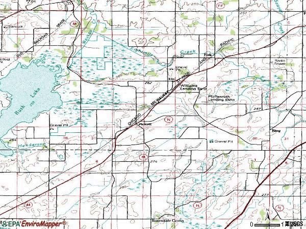 Zip code 54964 topographic map