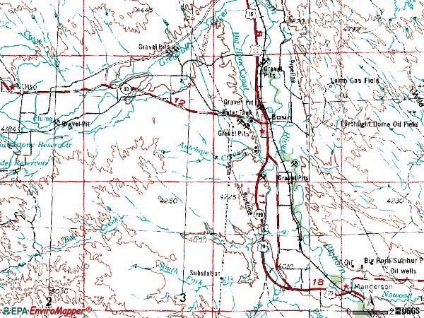 Zip code 82410 topographic map