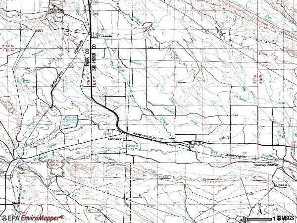 Zip code 82421 topographic map