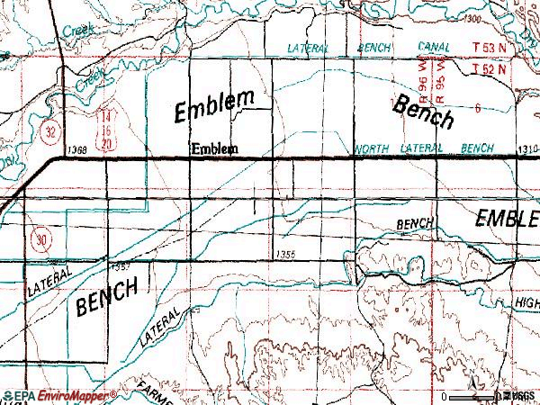 Zip code 82422 topographic map