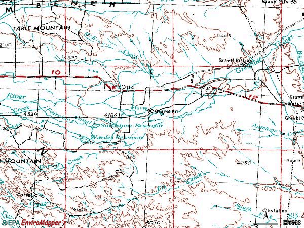 Zip code 82434 topographic map