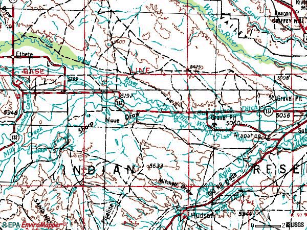 Zip code 82510 topographic map