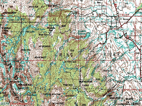 Zip code 82514 topographic map