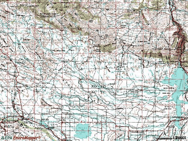 Zip code 82523 topographic map