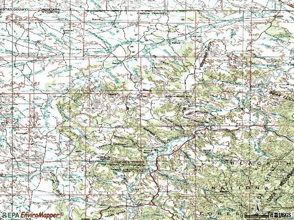 Zip code 82720 topographic map