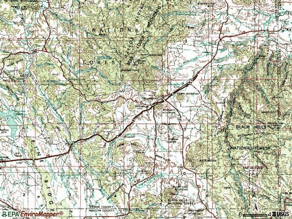 Zip code 82729 topographic map