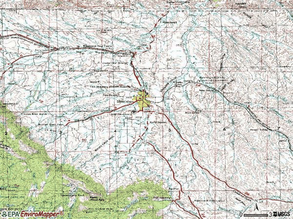 Zip code 82801 topographic map