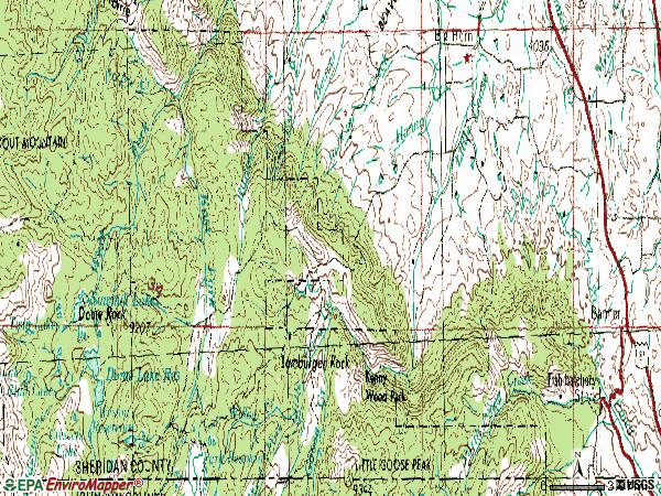 Zip code 82833 topographic map