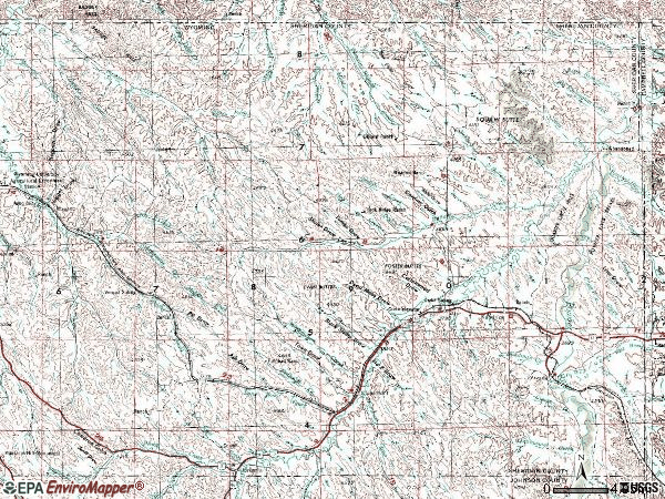 Zip code 82835 topographic map