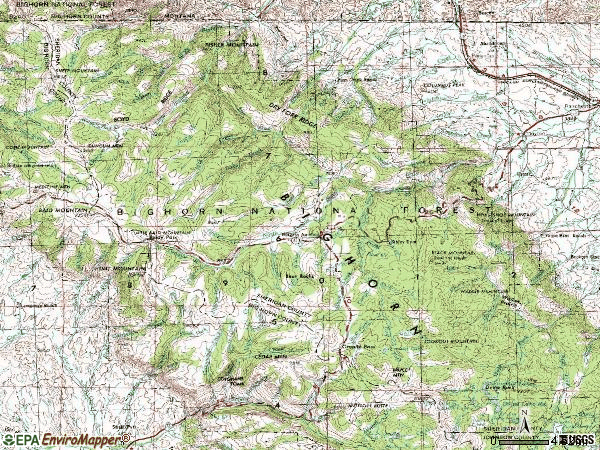 Zip code 82836 topographic map
