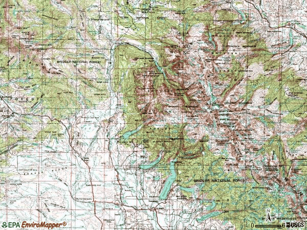 Zip code 82925 topographic map