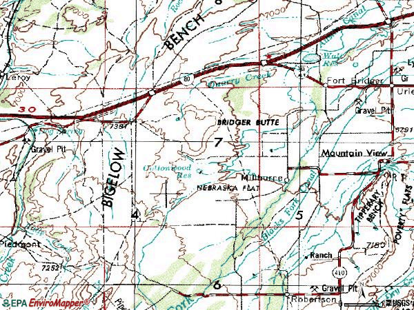 Zip code 82933 topographic map