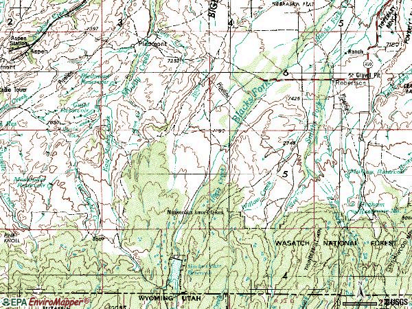 Zip code 82944 topographic map