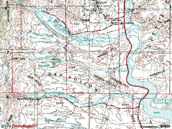 Zip code 83123 topographic map