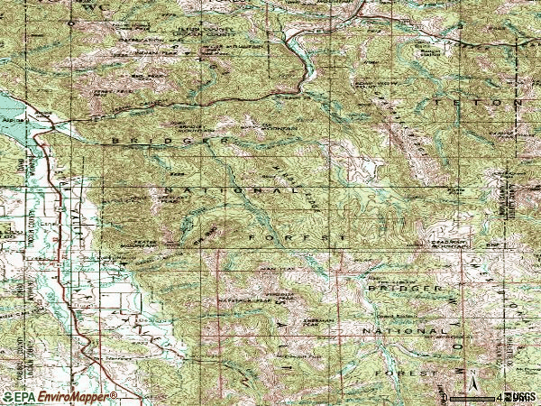 Zip code 83128 topographic map