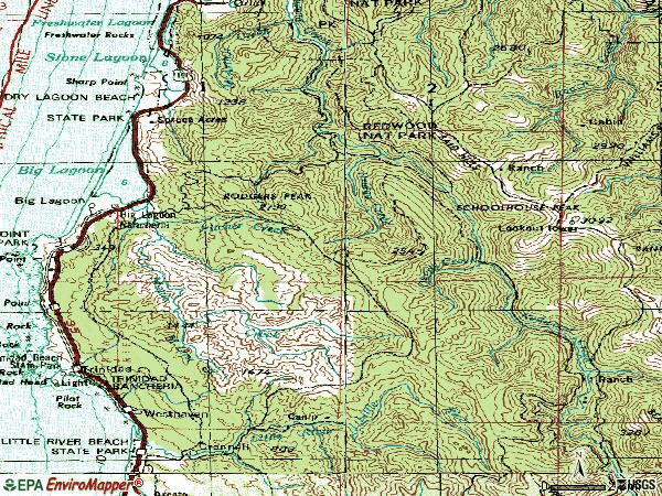 Zip code 95570 topographic map