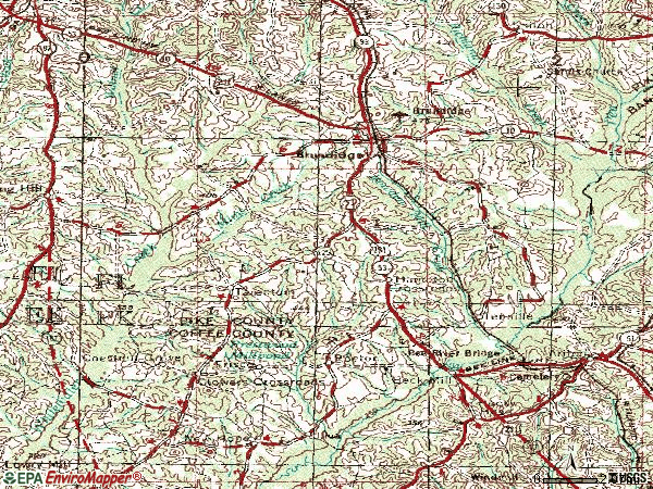 Zip code 36010 topographic map