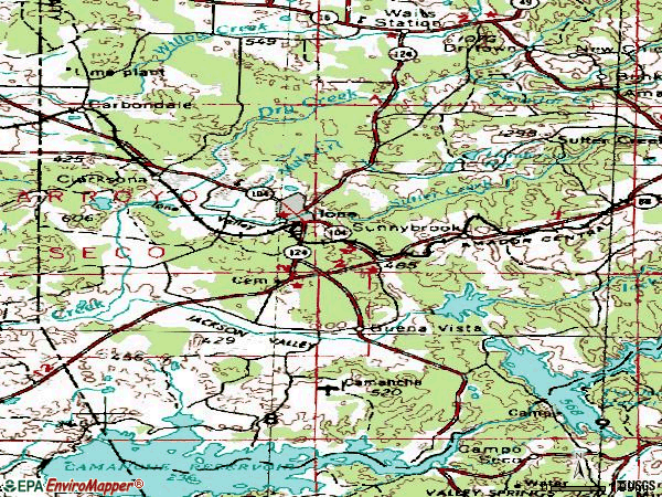 Zip code 95640 topographic map