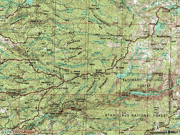 Zip code 95666 topographic map