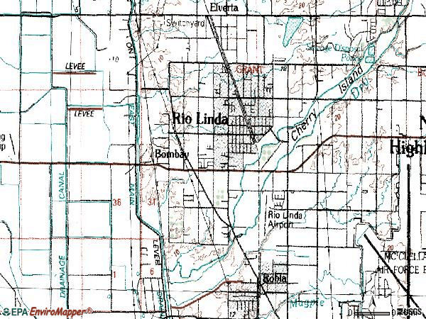 Zip code 95673 topographic map