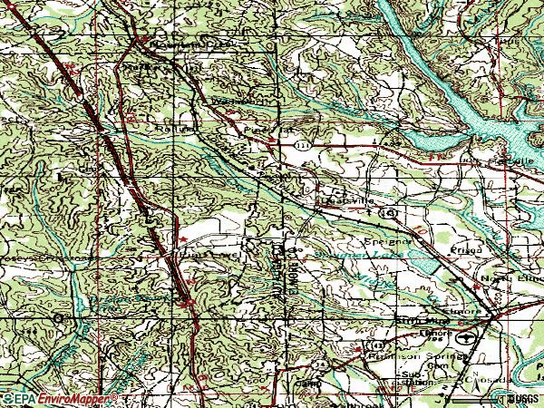 Zip code 36022 topographic map