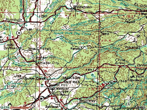 Zip code 95685 topographic map