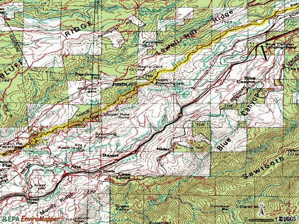 Zip code 95701 topographic map