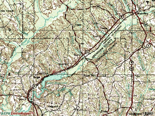 Zip code 36028 topographic map