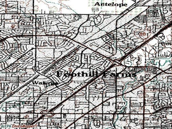 Zip code 95842 topographic map