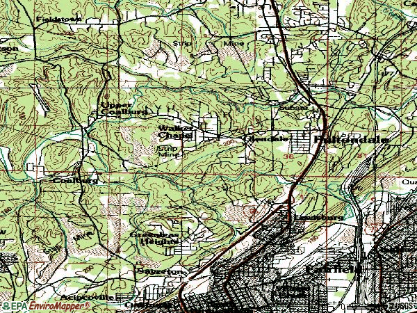 Zip code 35068 topographic map