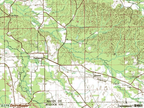 Zip code 36039 topographic map