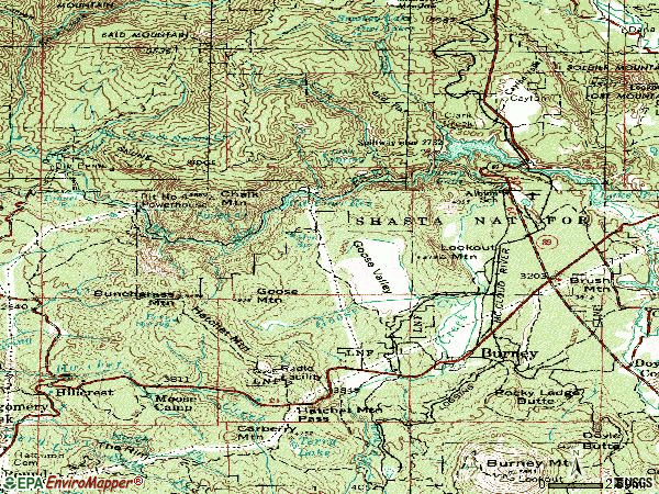 Zip code 96013 topographic map