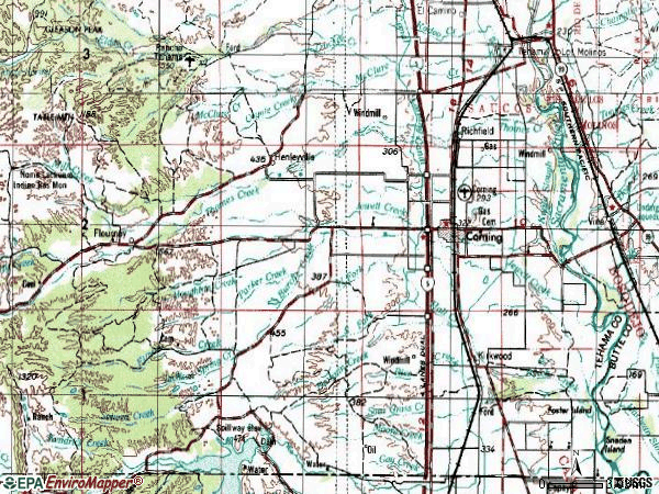 Zip code 96021 topographic map