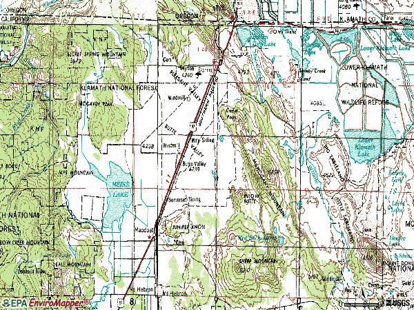 Zip code 96023 topographic map