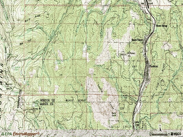Zip code 96025 topographic map