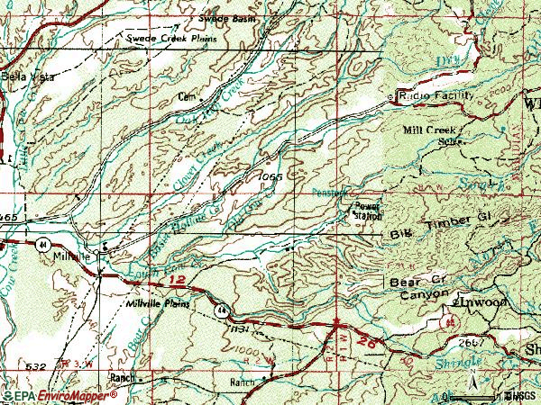 Zip code 96062 topographic map