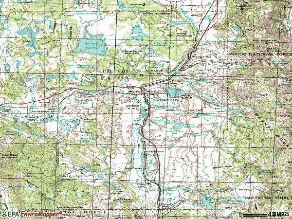 Zip code 96101 topographic map