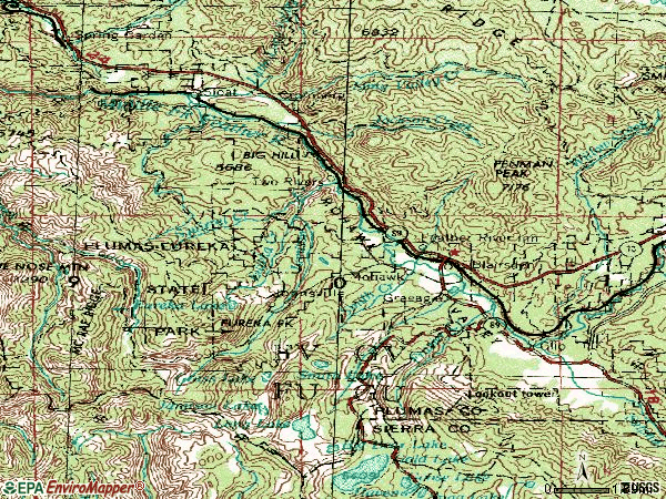 Zip code 96103 topographic map