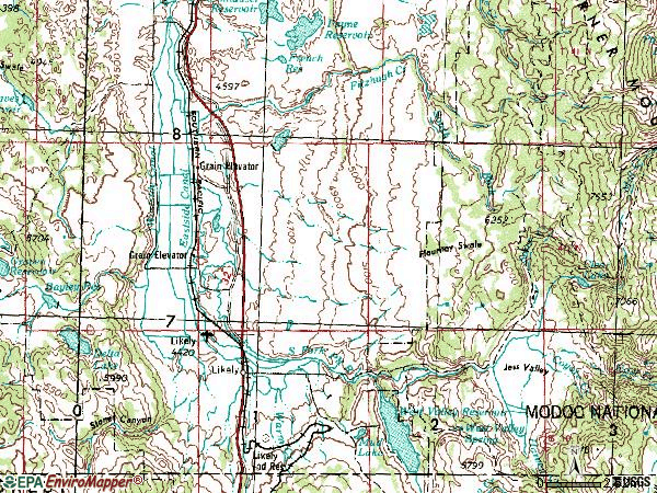 Zip code 96116 topographic map