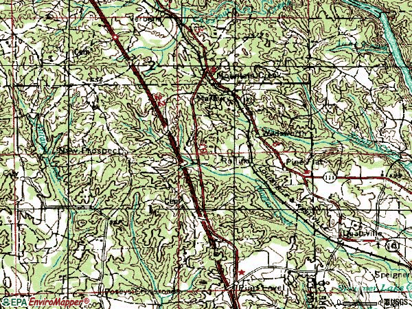 Zip code 36051 topographic map